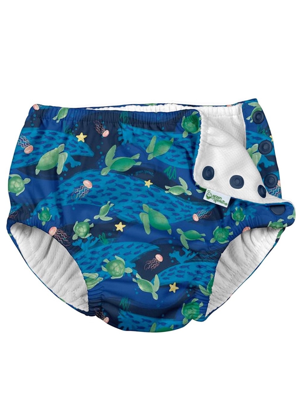 i play. Snap Reusable Absorbent Swim Diaper in Navy Turtle Journey